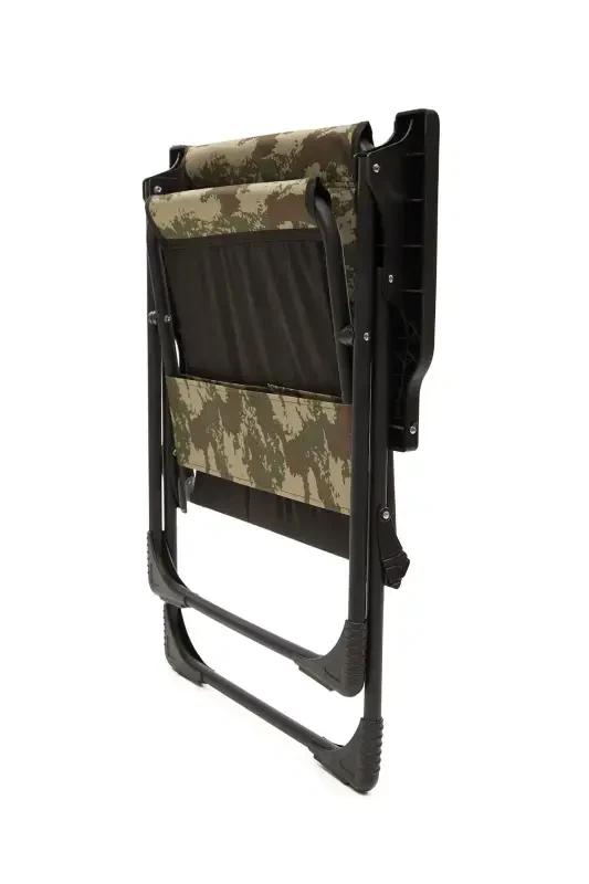Natura 2 Pcs Camping Chair Foldable Picnic Chair Rectangular with Cup Holder Camouflage-Camouflage - 6