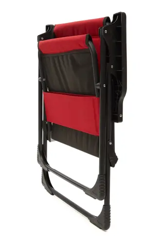 Natura 2 Pcs Camping Chair Foldable Picnic Chair Rectangular with Cupholders Red-Red - 6