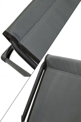 Natura 3 Adet Kamp Sandalyesi Katlanır Piknik Sandalye Dikdörtgen Bardaklıklı Gri-Gri - 4
