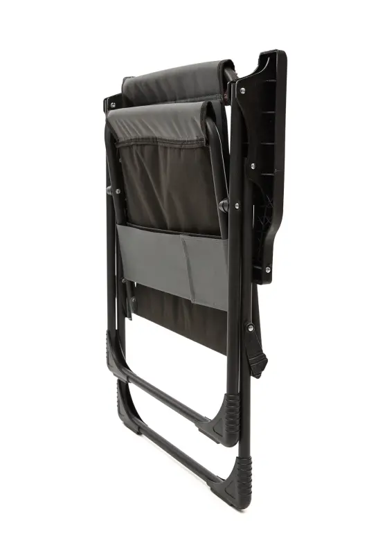 Natura 3 Adet Kamp Sandalyesi Katlanır Piknik Sandalye Dikdörtgen Bardaklıklı Gri-Gri - 5