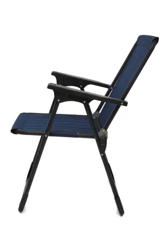 Natura 3 Camping Chairs Foldable Picnic Chair Rectangular with Cup Holders Navy Blue-Navy Blue - 11