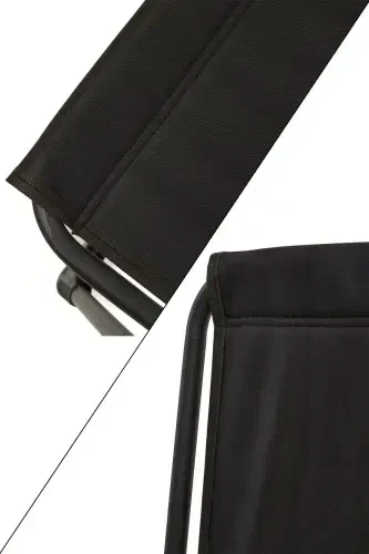 Natura 3 Camping Chairs Folding Picnic Chair Rectangular with Cup Holder Black-Black - 4