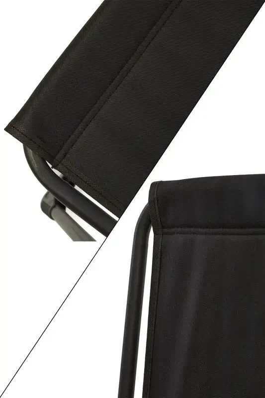 Natura 3 Camping Chairs Folding Picnic Chair Rectangular with Cup Holder Black-Black - 4