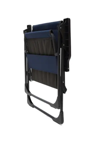 Natura 4 Adet Kamp Sandalyesi Katlanır Piknik Sandalye Dikdörtgen Bardaklıklı Lacivert-Lacivert - 6