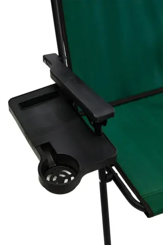 Natura 4 Camping Chairs Foldable Picnic Chair Rectangular with Cup Holder Green-Green - 6