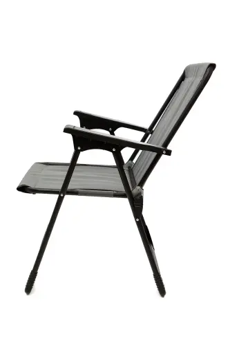 Natura 4 Camping Chairs Foldable Picnic Chair Rectangular with Cup Holder Grey-Grey - 3