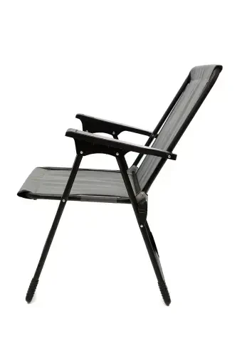 Natura 4 Camping Chairs Foldable Picnic Chair Rectangular with Cup Holder Grey-Grey - 3