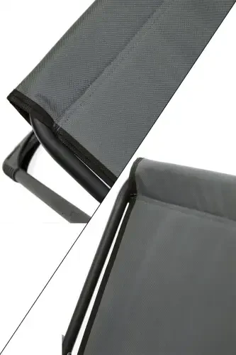 Natura 4 Camping Chairs Foldable Picnic Chair Rectangular with Cup Holder Grey-Grey - 4