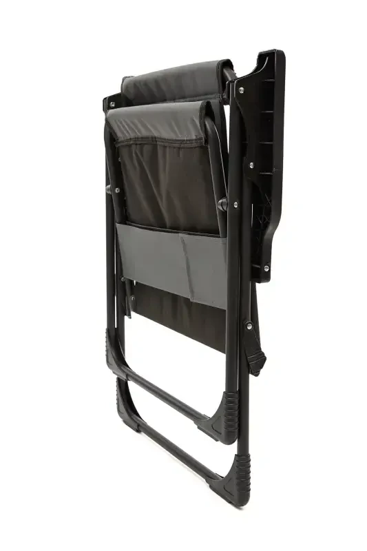 Natura 4 Camping Chairs Foldable Picnic Chair Rectangular with Cup Holder Grey-Grey - 5