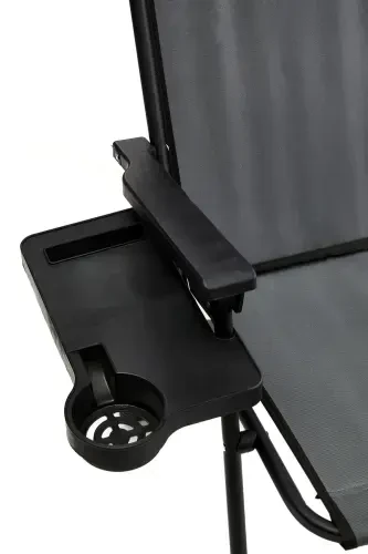 Natura 4 Camping Chairs Foldable Picnic Chair Rectangular with Cup Holder Grey-Grey - 6