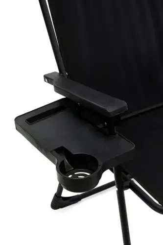 Natura 4 Camping Chairs Foldable Picnic Chair Rectangular with Cup Holders Black-Black - 5