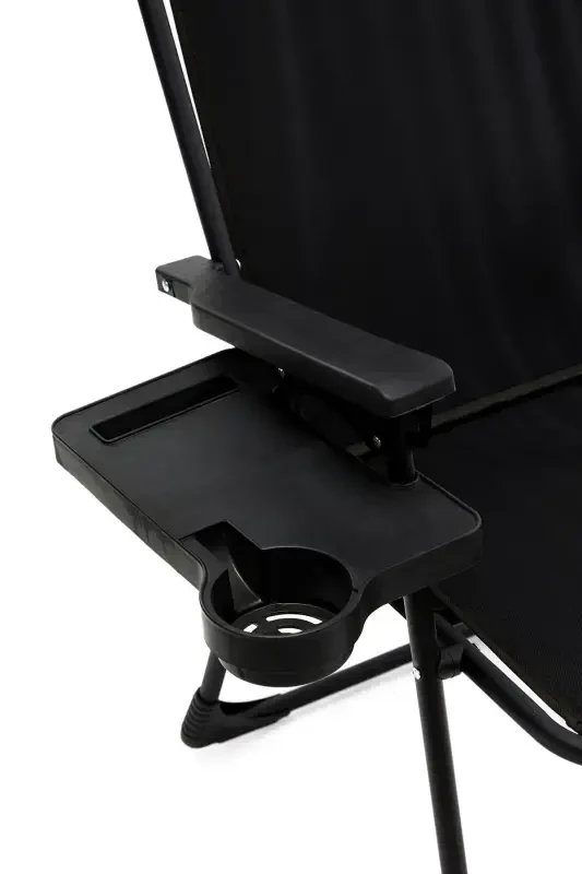 Natura 4 Camping Chairs Foldable Picnic Chair Rectangular with Cup Holders Black-Black - 5