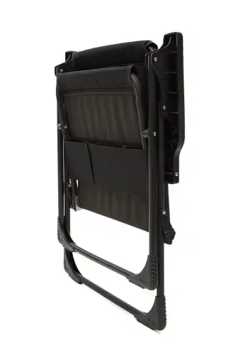 Natura 4 Camping Chairs Foldable Picnic Chair Rectangular with Cup Holders Black-Black - 6