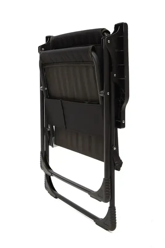 Natura 4 Camping Chairs Foldable Picnic Chair Rectangular with Cup Holders Black-Black - 6