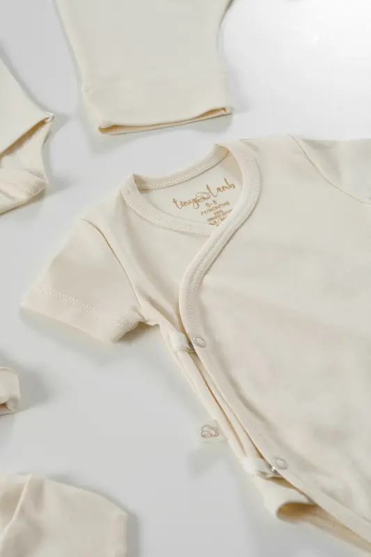 Natural 12 Pieces 100% Cotton Hospital Outing Set Organic Cotton Unisex-Natural - 5