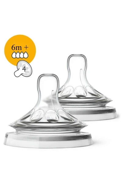 Natural Baby Bottle Nipple Fast Flow 6m+ Size 4 3 Hole Scf 044/27 - 4