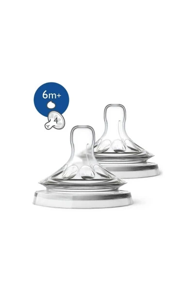 Scf044/27 Natural Biberon Emziği, 4 Delik, 6 Ay , 2'li - PHILIPS AVENT (1)