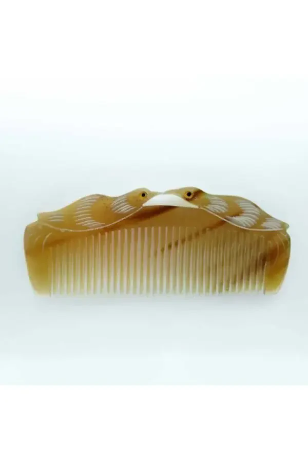 Natural Bone Comb Classic Bird Design - 1