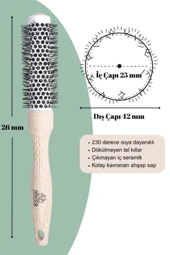 Natural Ceramic Thermal Round Hair Brush 25mm 0471 - 1