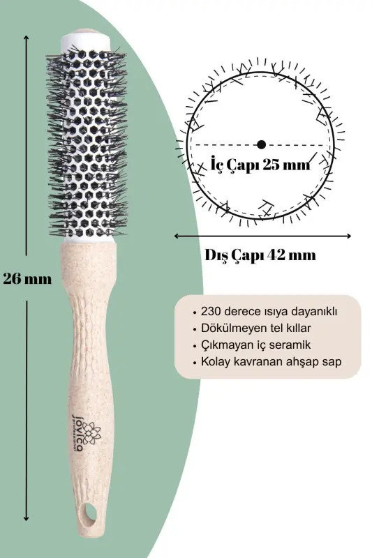 Natural Ceramic Thermal Round Hair Brush 25mm 0471 - 1