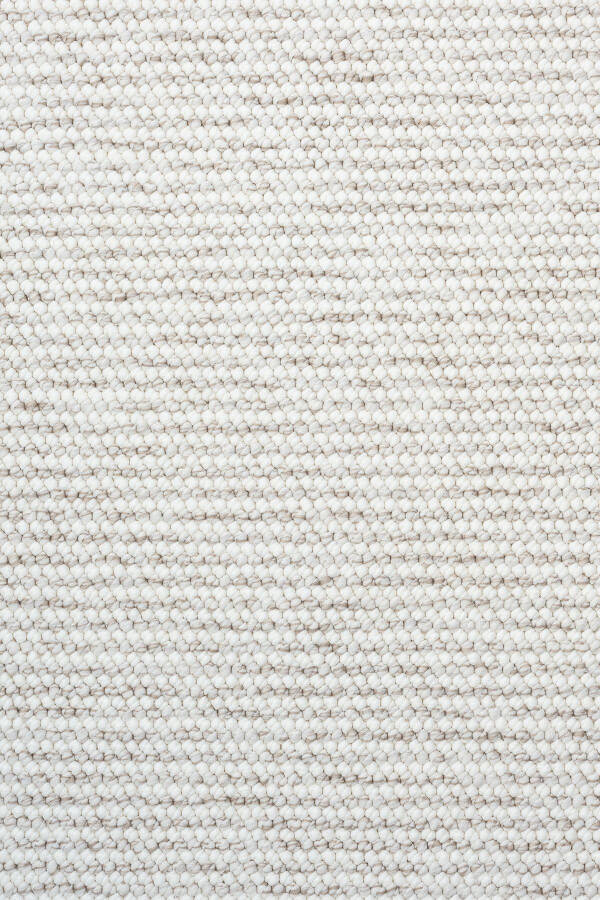 Natural Curly Soft Textured White Beige Scandinavian Woven Rug - 1