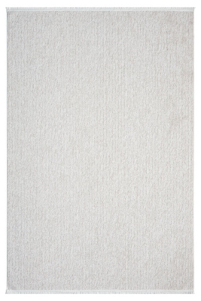 Natural Curly Soft Textured White Beige Scandinavian Woven Rug - 7