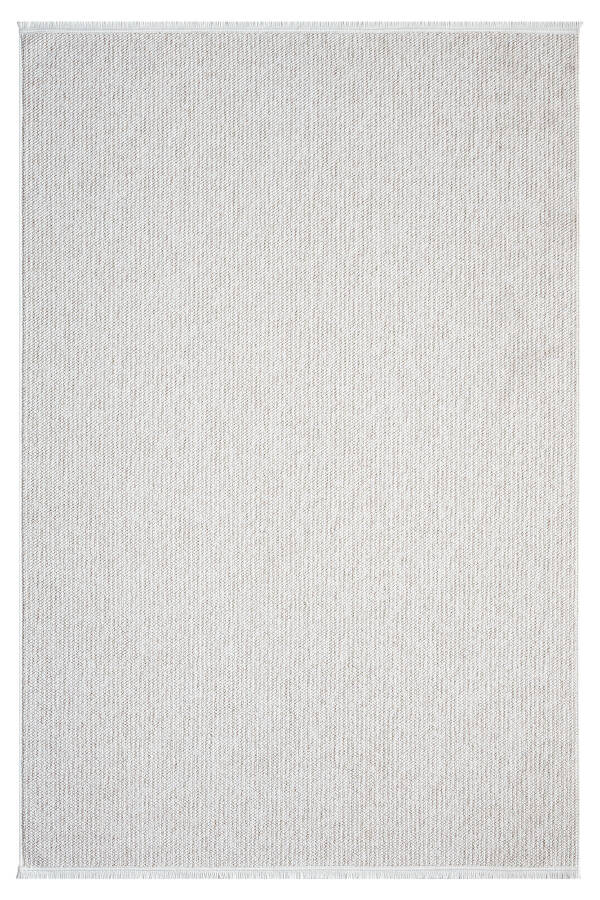 Natural Curly Soft Textured White Beige Scandinavian Woven Rug - 7