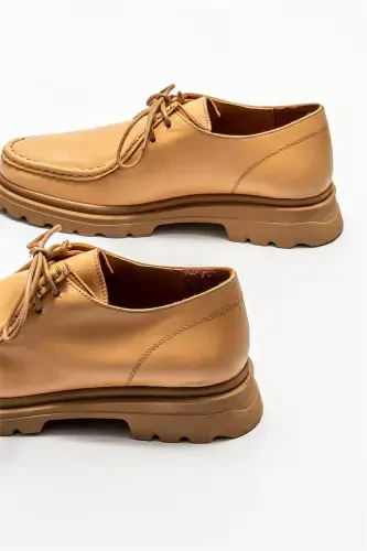 Natural Leather Women's Daily Shoes-Natural - 5