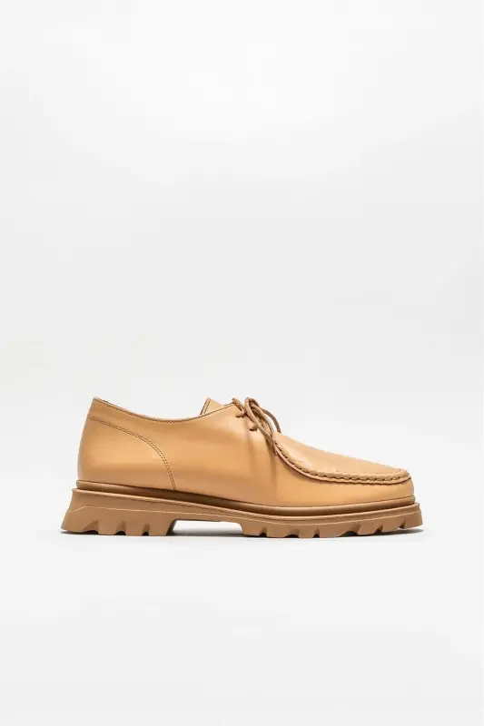 Natural Leather Women's Daily Shoes-Natural - 1