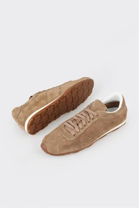 Natural Leather Women's Sneakers - Natural - 3