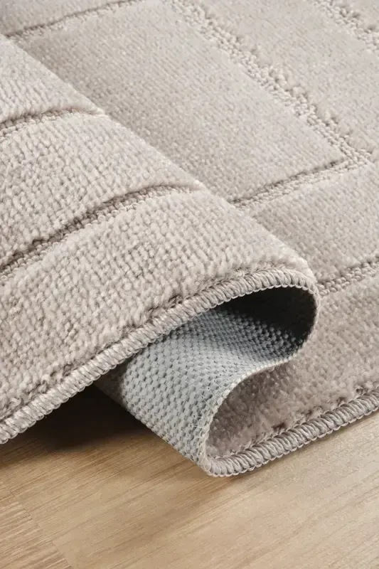 Natural Non-Slip Base Bath Mat Set Long Lasting Soft Touch Water Absorbent Washable Set 50x80-50x40-Mink - 3