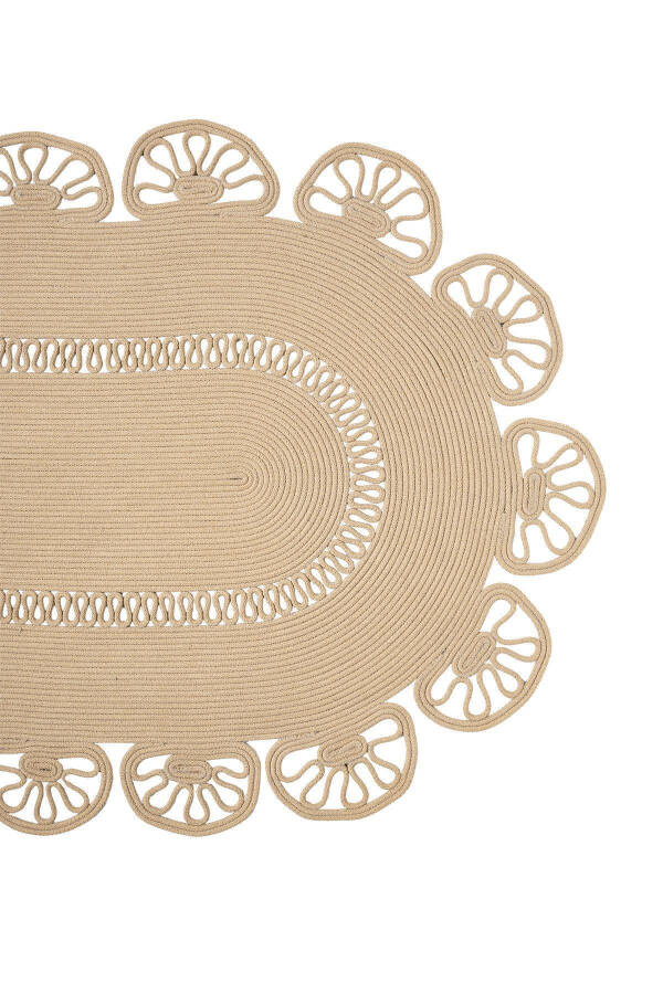 NATURAL OVAL WASHABLE REED HANDWOVEN RUG RUNNER KILIM 5 - 3