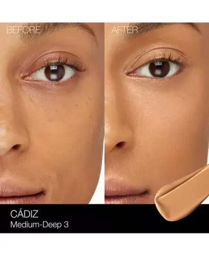 Natural Radiant Longwear Foundation, 1 oz. - Cadiz (MD3 - Medium-deep with neutral undertones, and a golden tone) - 3