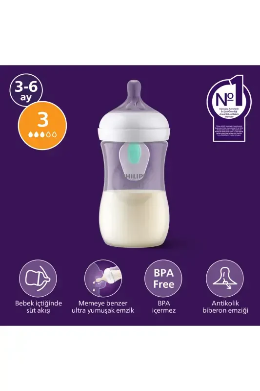 Scy673/01 Natural Response Pp Antikolik Biberon 260 ml 3-6 Ay - PHILIPS AVENT
