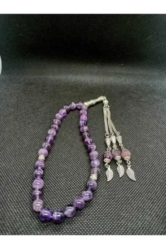 Natural Stone Amethyst Rosary 33 Beads - Special Cocooned-PURPLE - 5