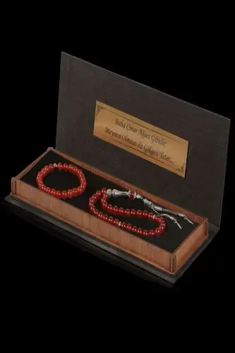 Natural Stone Rosary and Bracelet Set The Most Beautiful Gift Style Father's Gift Boxed - Agate - 3