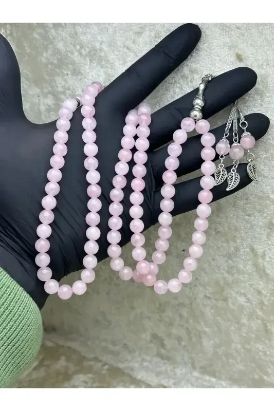 Natural Stone Rose Quartz 8mm 99 Prayer Beads Stone-COLORFUL - 1
