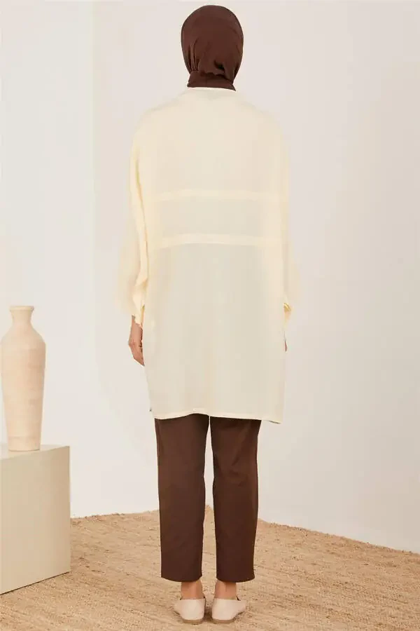 Natural Tunic with Kimono Sleeves 23y4435 Moonstone - 4