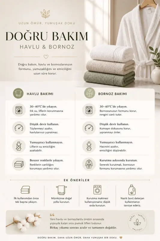 Natural Unisex Kapşonlu Kendinden Desenli Büyük Beden Bornoz - Latte - 5