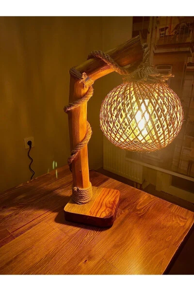 Natural Wood Authentic Series Table Lamp Shade Bedside Lighting - MENALART AĞAÇ TASARIM