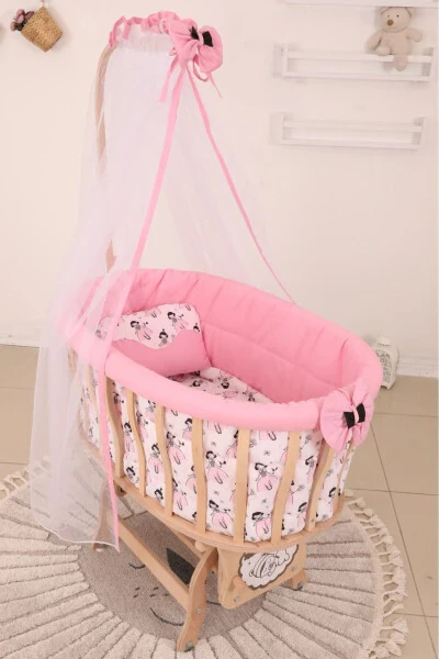 Natural Wood Basket Crib with Sleep Set (Pink Ballerina) - BEBEK ON FOR