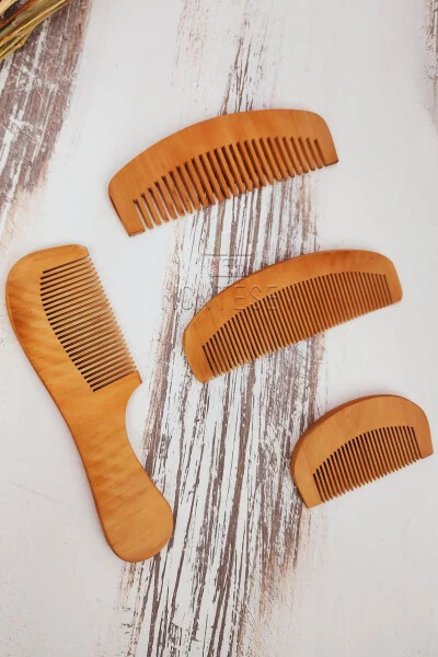 Natural Wood Comb Set - 3