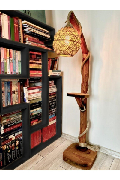 Natural Wood Floor Lamp Dalyan Rope Floor Lamp - 2