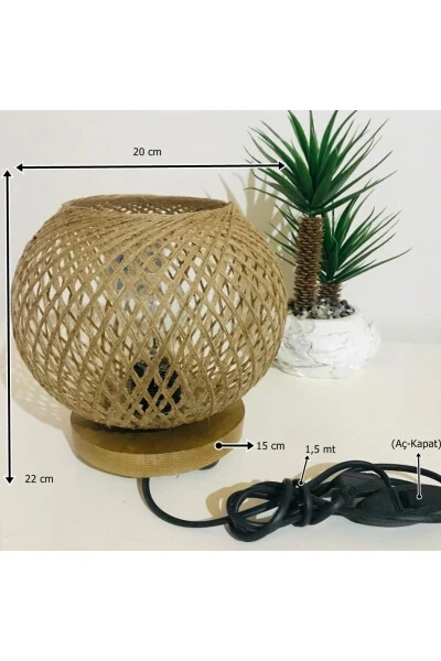 Natural Wood Lampshade Jute Wicker Headlight Floor Lamp Lighting - GÖKDAĞ GROUP G G (1)
