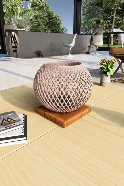 Natural Wood Lampshade Powder Head Floor Lamp Lighting - Modazone