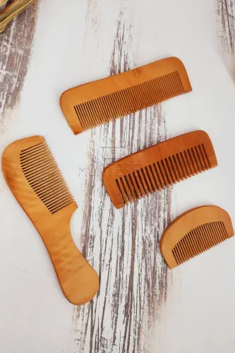 Natural Wood Wooden Comb Set-4 MODEL - 7