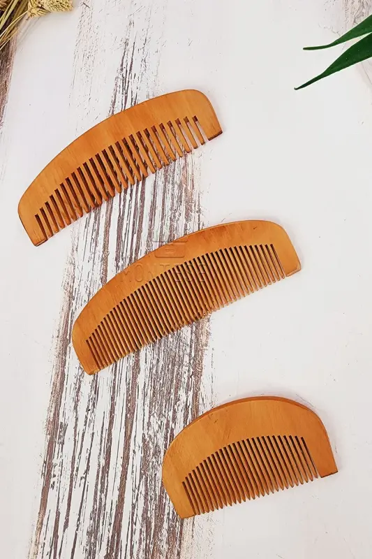 Natural Wooden Comb Set-3 MODEL - 2