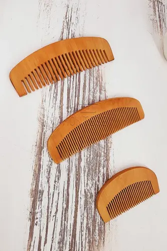 Natural Wooden Comb Set-3 MODEL - 3