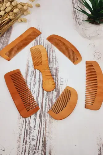 Natural Wooden Hair Comb Set-6 MODELS - 2