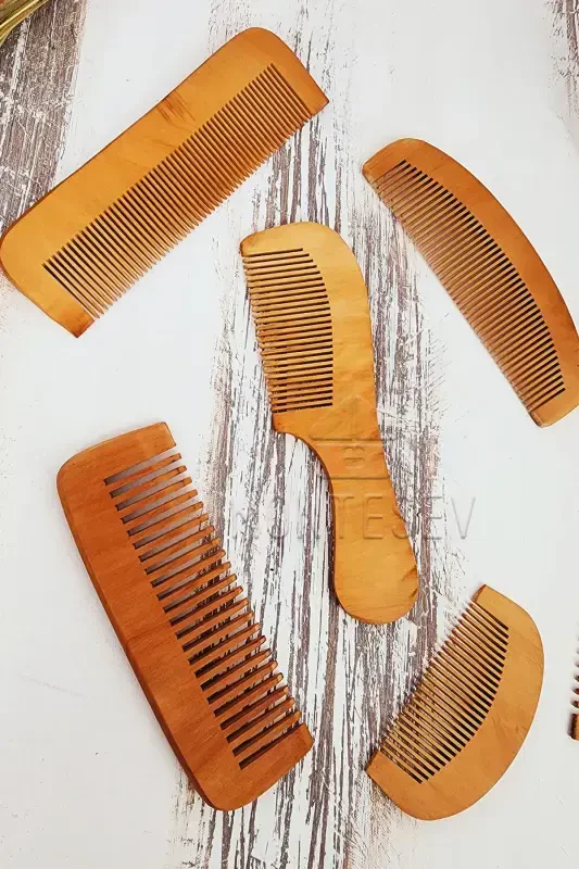 Natural Wooden Hair Comb Set-6 MODELS - 3